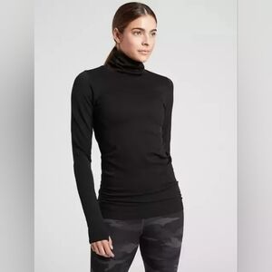 Athleta Black Flurry Blizzard Rib Turtleneck-Plus Sz XS NWT